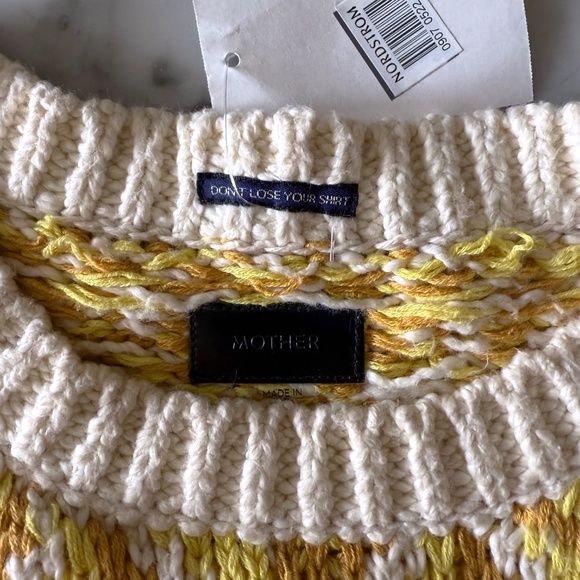 NWT MOTHER The Itsy Crochet Sweater Women’s Large All The Angles Gold Boho Luxe - Picture 6 of 12